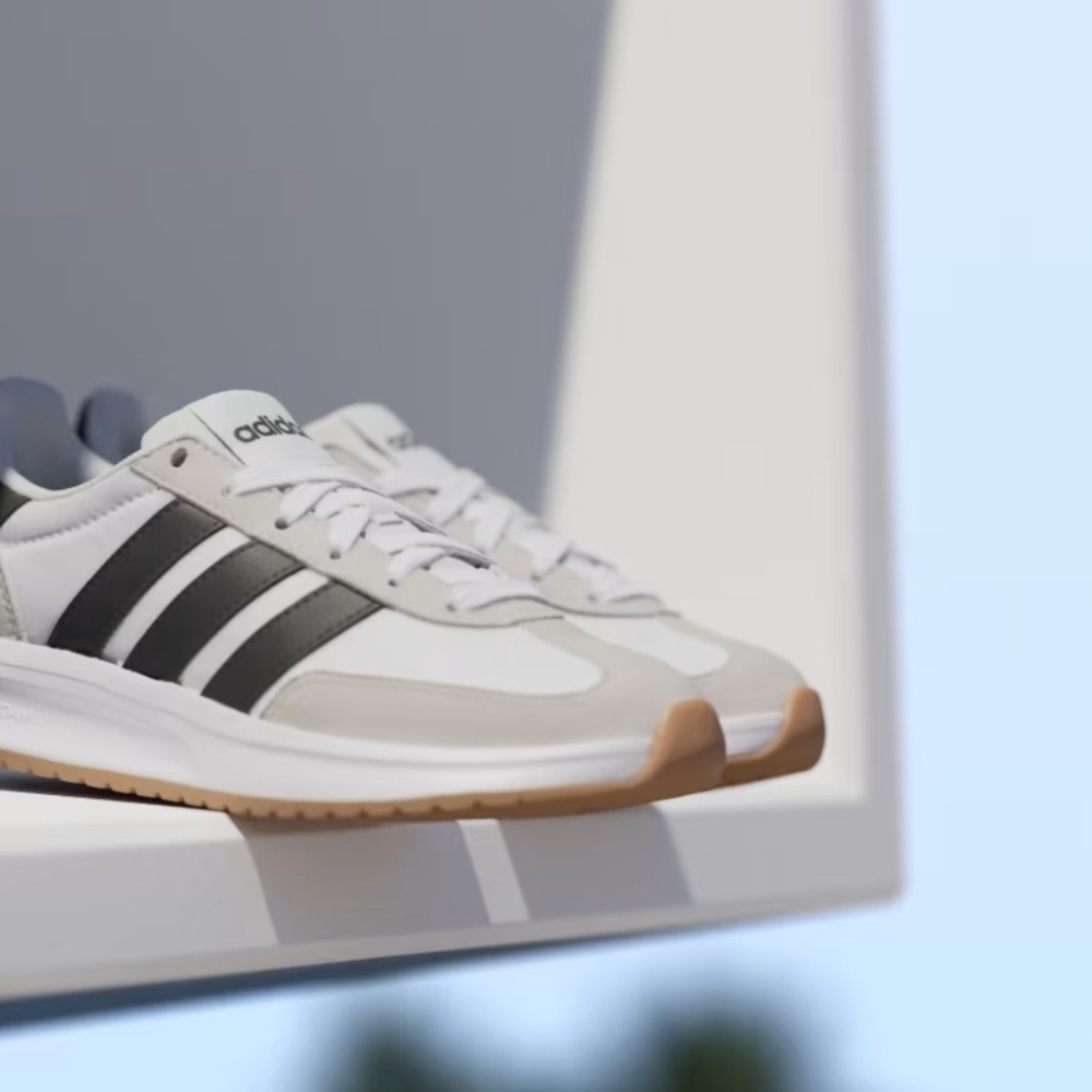 Size 7-Adidas Run 70s 2.0 Juniors     White/black/grey (JI2266) - Picture 8 of 10
